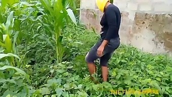 Blonde Mom Inspects Her Student'S Maize Crop In The College Dormitory