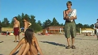 Teen With Perfect Nude Complexion Enjoys Beach Teen Fun