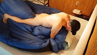 Intimate Encounter With Avian Companions On A Bedspread, Ending With A Cum-Covered Comforter