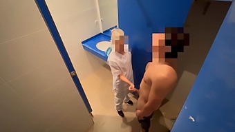 Watch A Hot Gym Girl Clean The Toilet And Give A Blowjob