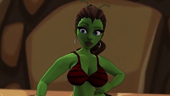 Sexy Green-Skinned Alien With Big Booty Enjoys Bbc After Portal Passage - Ai Voices