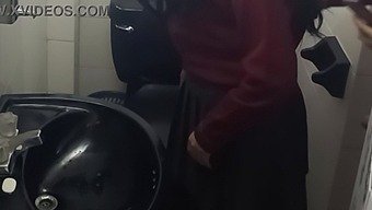 Secretly Filmed Bathroom Encounter With Young College Student