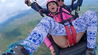 Sensual Skydiving Experience With Adrenaline-Filled Paragliding And Intense Orgasm