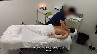 Emma Returns For A Second Session With Her Masseur, Who Eagerly Indulges In Her Ample Breasts And Curvy Ass!